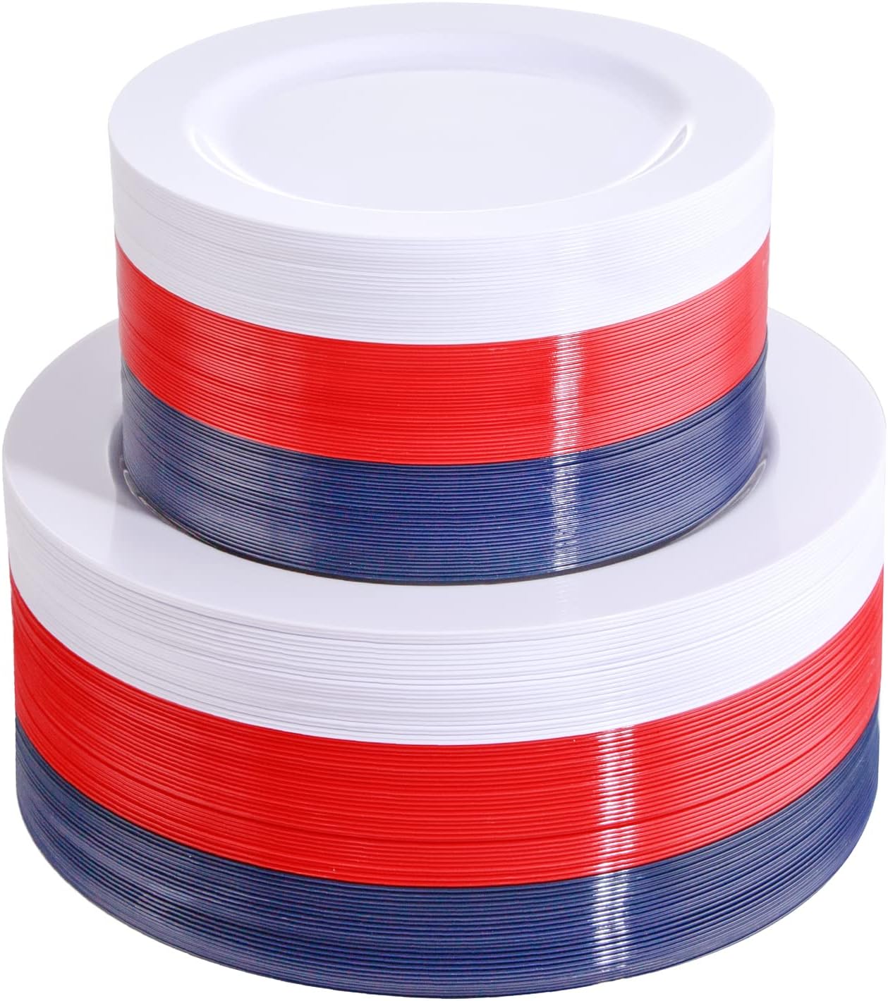 FLOWERCAT 180PCS 4th of July Plates for Independence Day - 4th of July Decorations Include 60Blue Plates, 60White Plates and 60 Red Plates