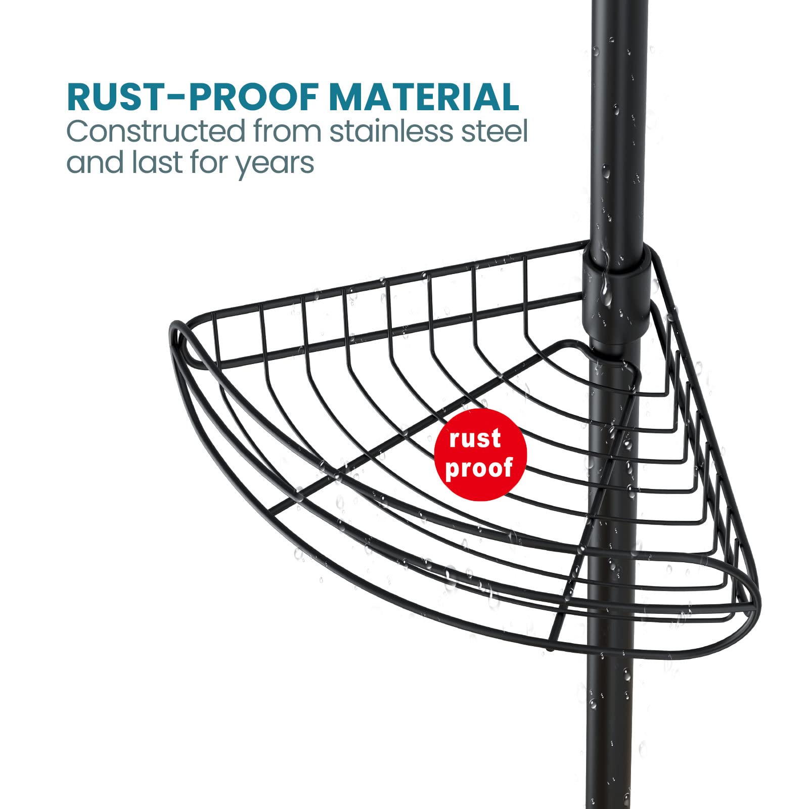 ALLZONE Shower Caddy Corner, 4 Tier Shower Organizer, Rustproof