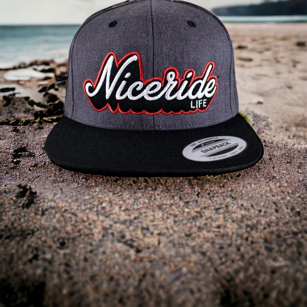 Snapback Half Pipe Grey 7 Panel Trucker Hat, Adjustable for Comfort and Fit, Lightweight and Breathable, Low Profile Design - Embroidered Logo - Image 3