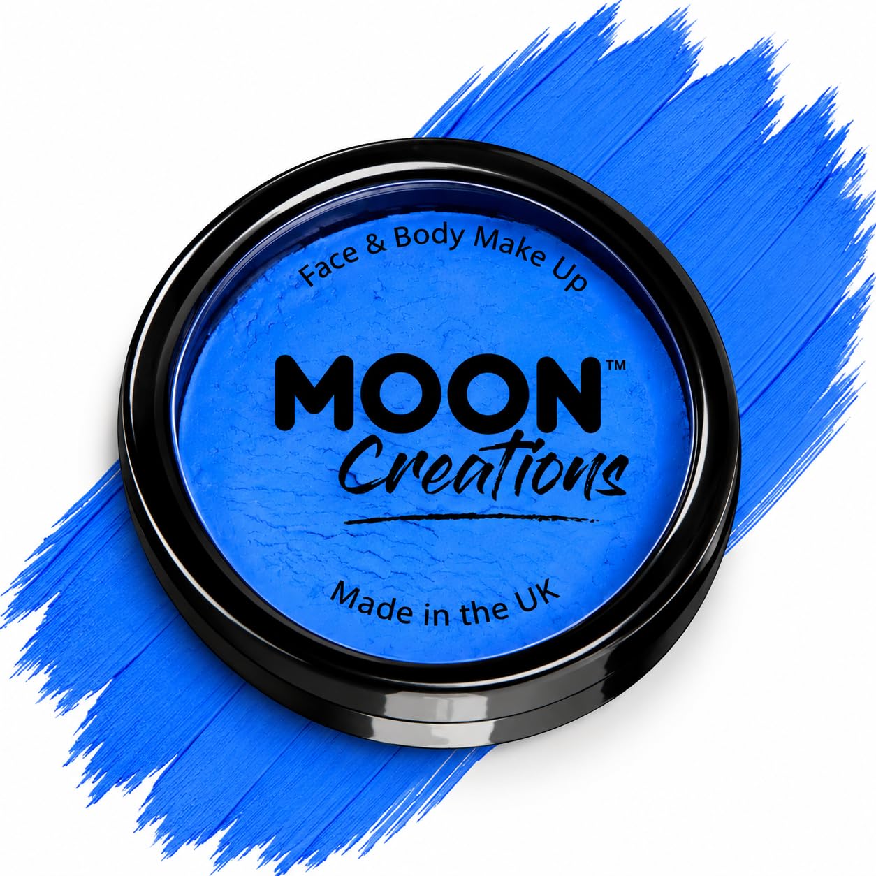Royal Blue Face Paint by Moon Creations | Water Activated Face & Body Paint Cosmetic Makeup – 36g | Professional Makeup Perfect For Halloween | Apply with Brush or Sponge | UK Made