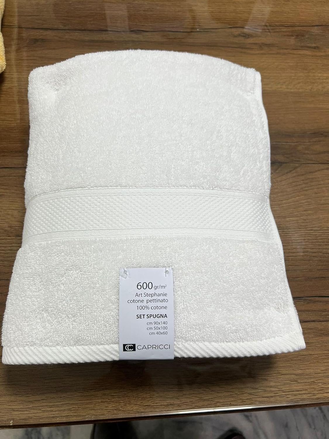 EGIDIO Set 12 Tris Asciugamani Albergo in Spugna 600 g/m² – 100% Cotone – Bianco – Ospite 40x60, Viso 60x100, Telo Doccia 100x150