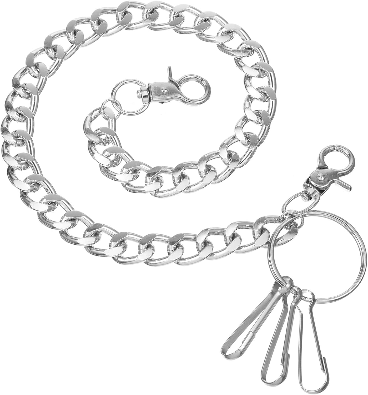 Sibba Wallet Chain Pants Chain Hip Hop Punk Waist Chains Goth Alloy Silver Belt Key Chains Goth Accessories for Women Men Gift - Image 3