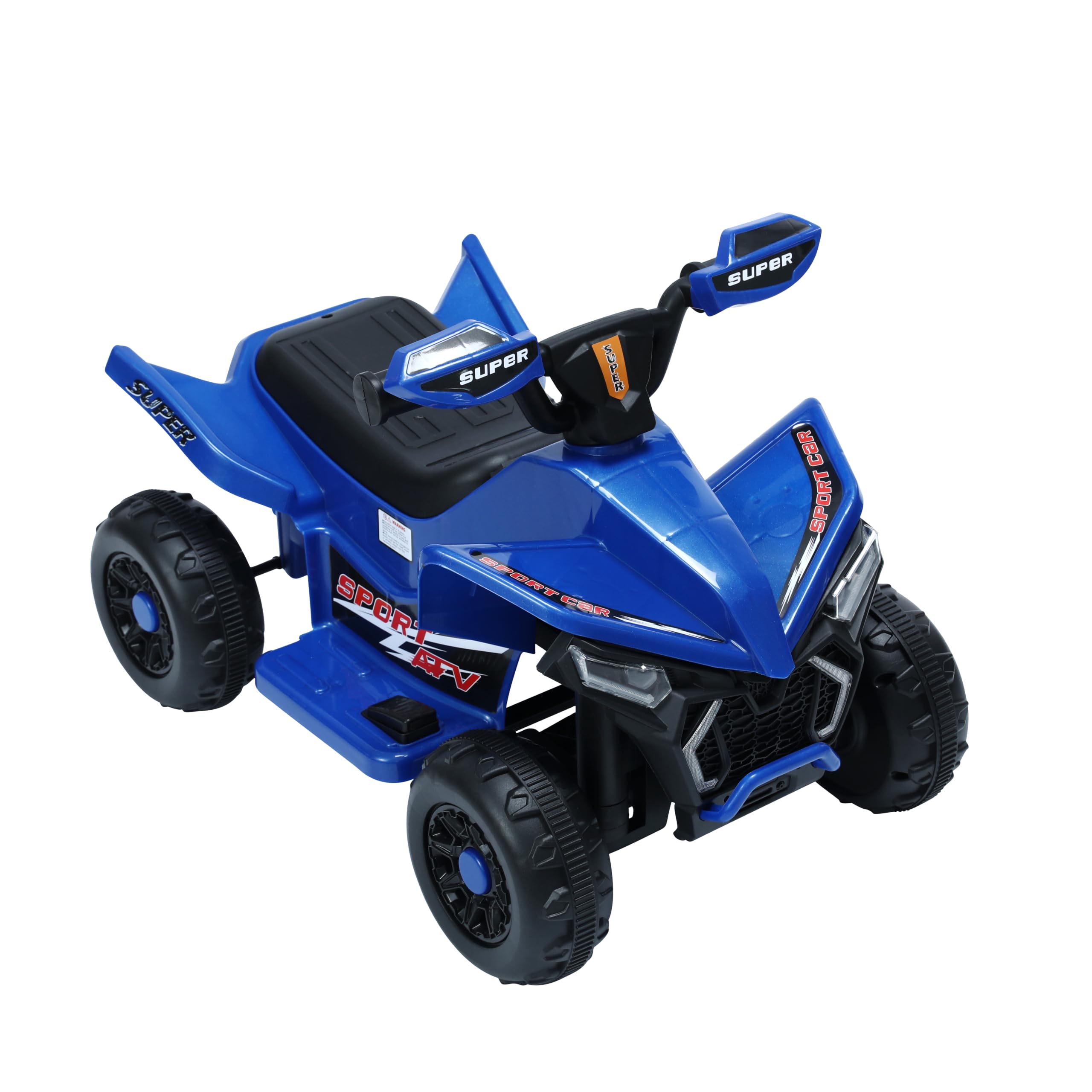 VIROSA 6V Electric Ride-On Quad Bike for Toddlers 18-36 Months, Kids Battery Powered ATV with Forward & Reverse, 4-Wheel Ride On Toy, 1.9-3.8 km/h, 64 x 40 x 44 cm, Blue