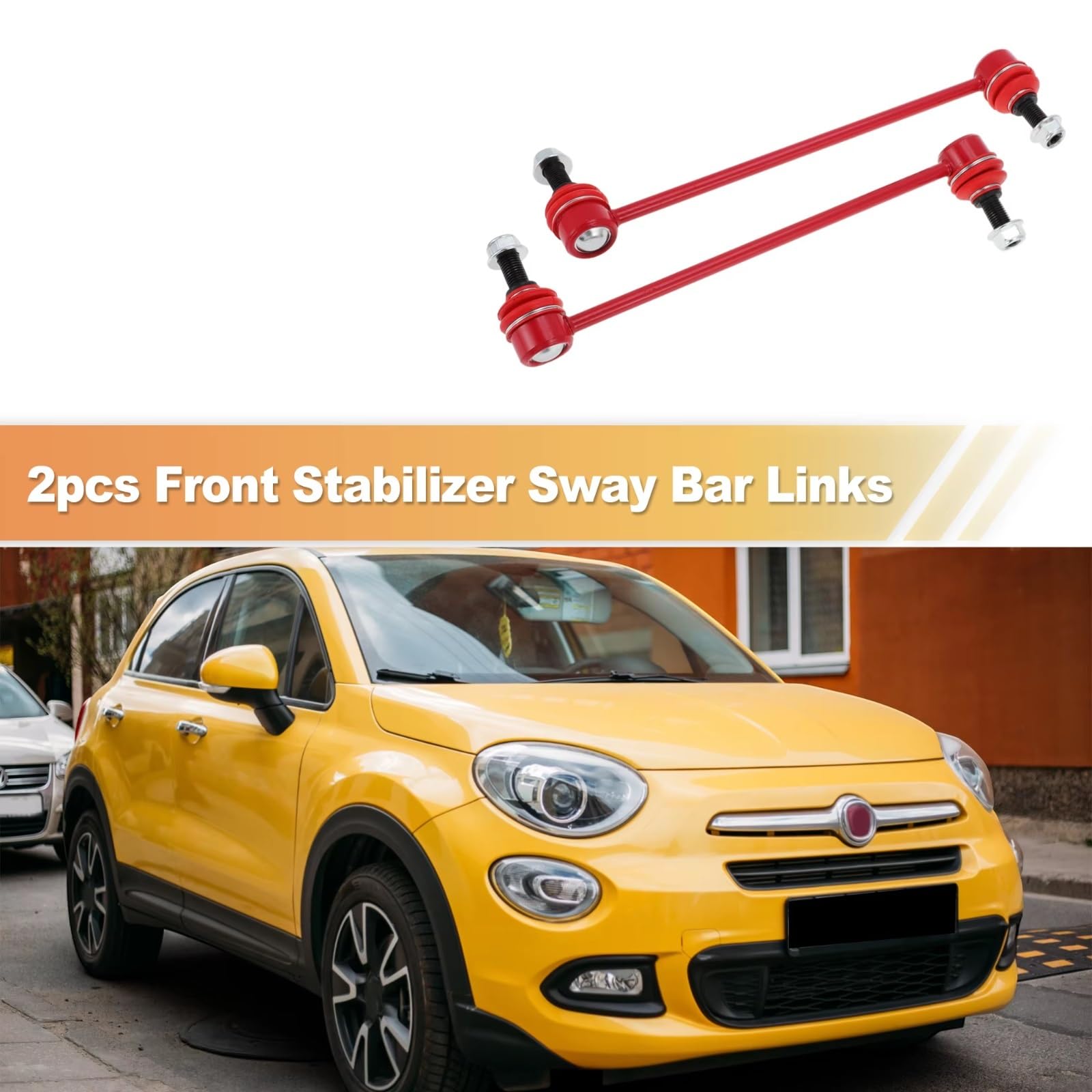1 par de bieletas de Barra estabilizadora Delantera, Kit de Piezas de suspensión automotriz K750795, Compatible con Fiat 500X 2016 2017 2018 2019
