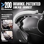 Dowinx Gaming Chair Fabric with Pocket Spring Cushion, Ergonomic Computer Chair with Footrest, Gamer Chair for Adults, Home Office Game Chair with Massage Lumbar Support(Gray Black)