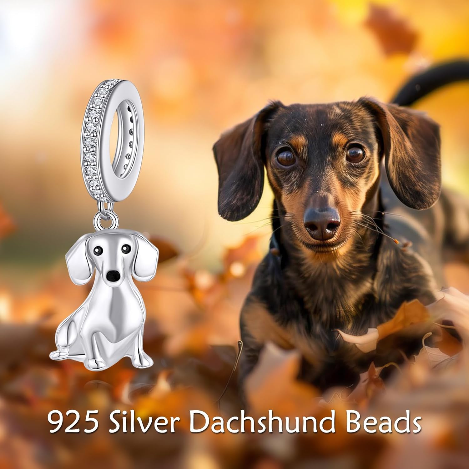 Dachshund Charm S925 Sterling Silver Dachshund Bead Gifts Cute Animal Dog Jewelry Gifts for Women Dachshund Lovers