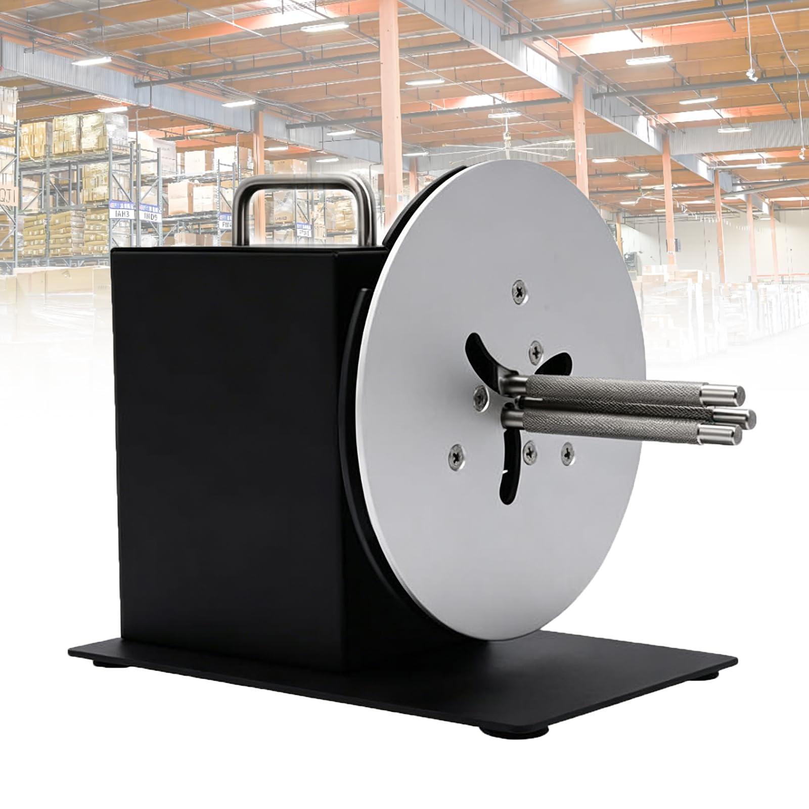 COYEUX Adjustable Label Rewinder Machine, Dual Direction Sticker Rewinder, 120mm Width 185mm Max Diameter, fit 1-3 Inch Core & Coreless Roll, for Retail Warehouse Office