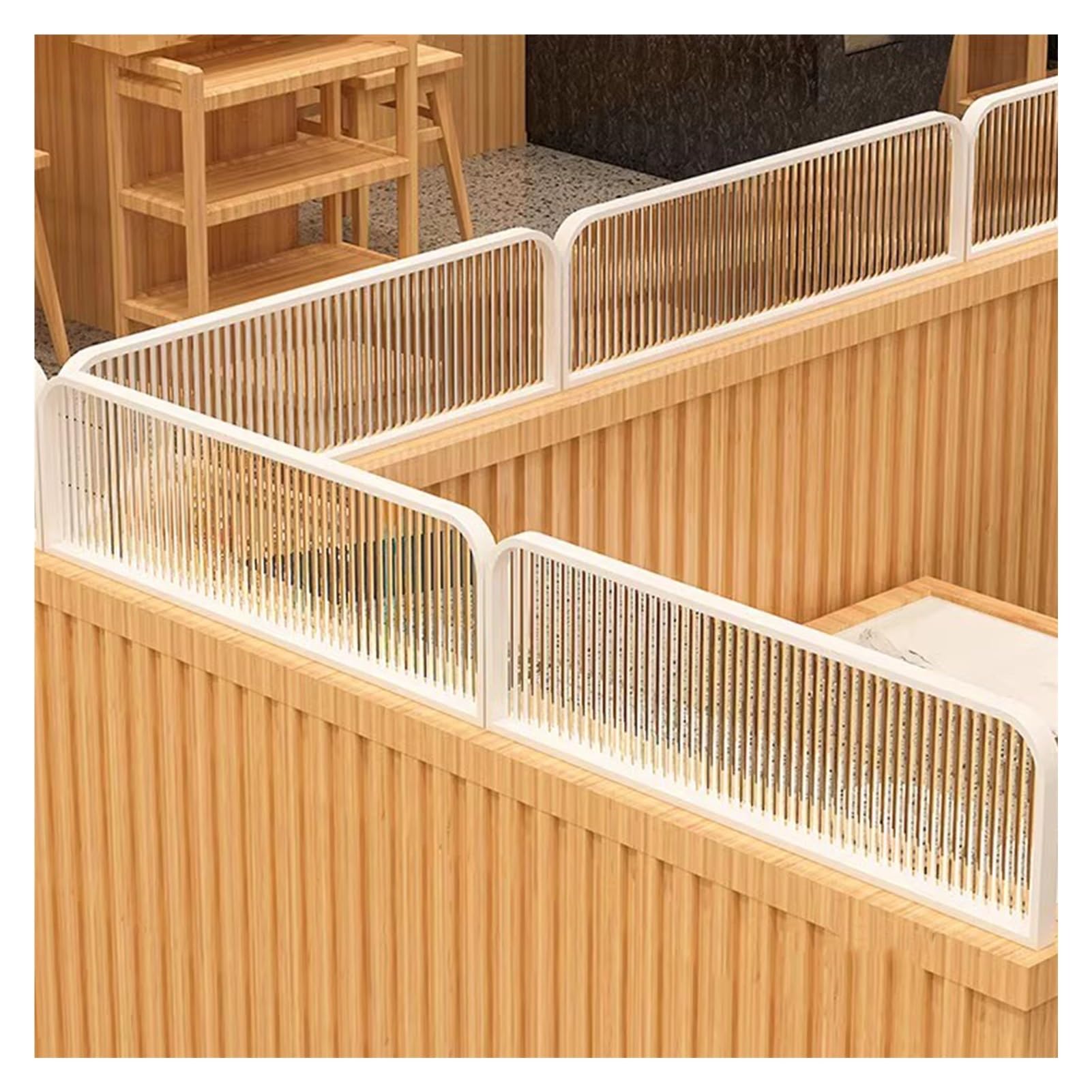 GJZQDKX Dividers for Dining Areas, Striped Glass Translucent Glass Restaurant Decorative Partitions, Hotel Countertop Desk Divider, 30cm Low Fence