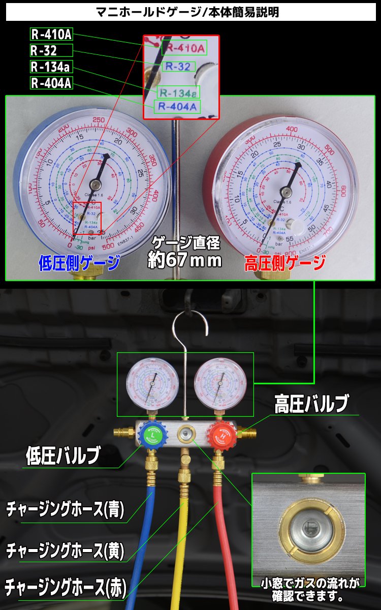 Amazon.co.jp: SEIKOH マニホールドゲージ&電動真空ポンプ30L&フレア 