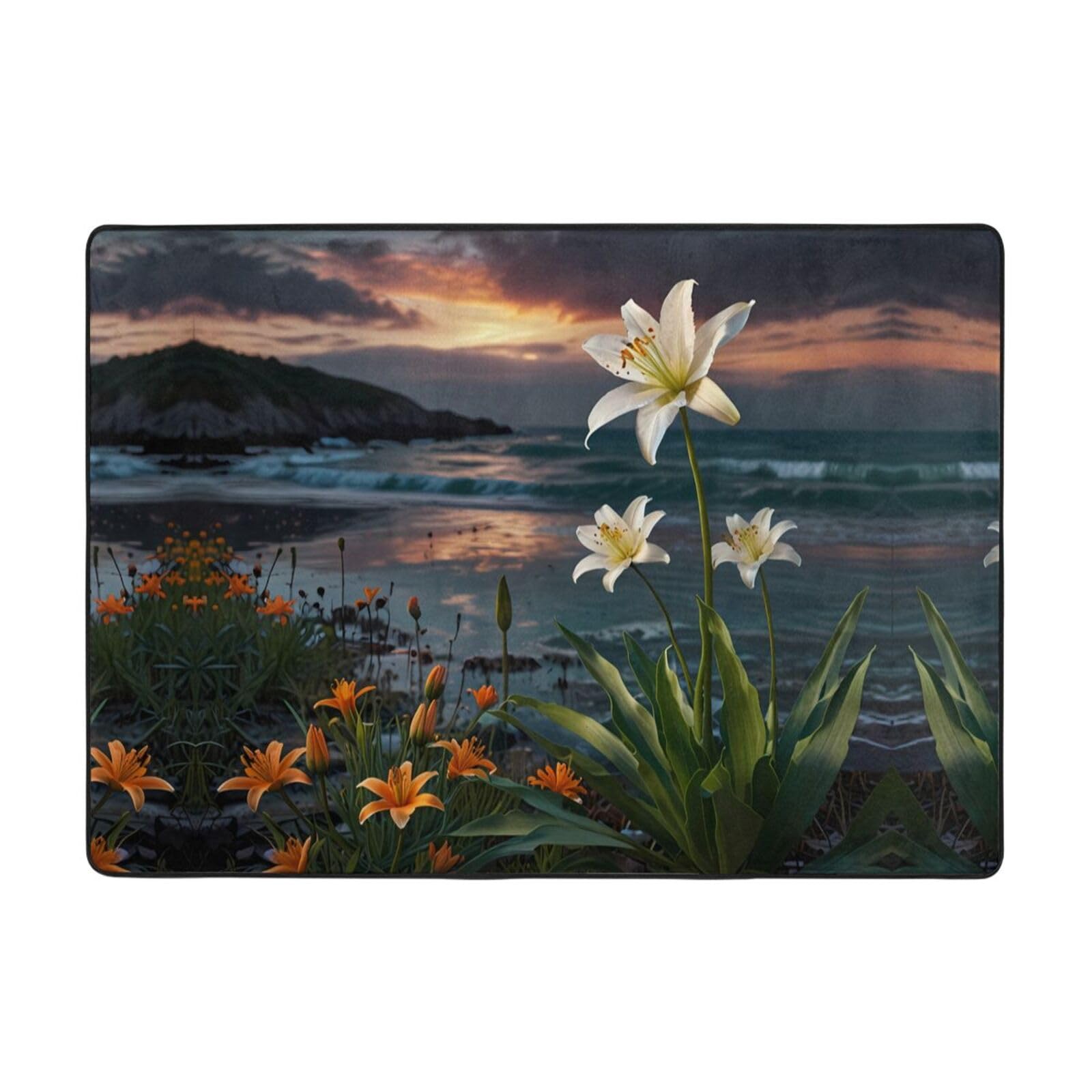 Tapis fleur de mer Wild Lily Dream grand tapis de chambre 203x147