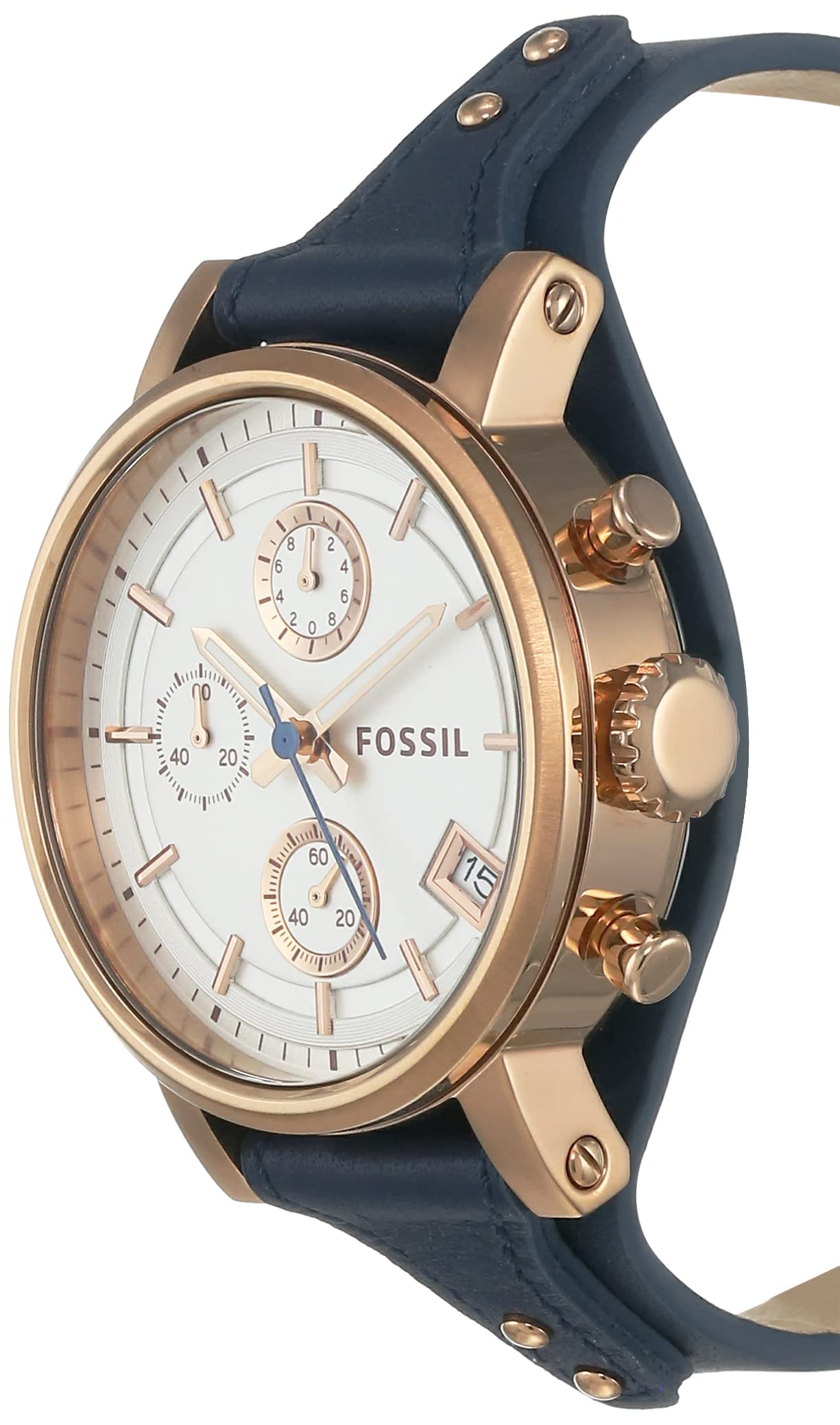 Leather Quartz Chronograph Watch 