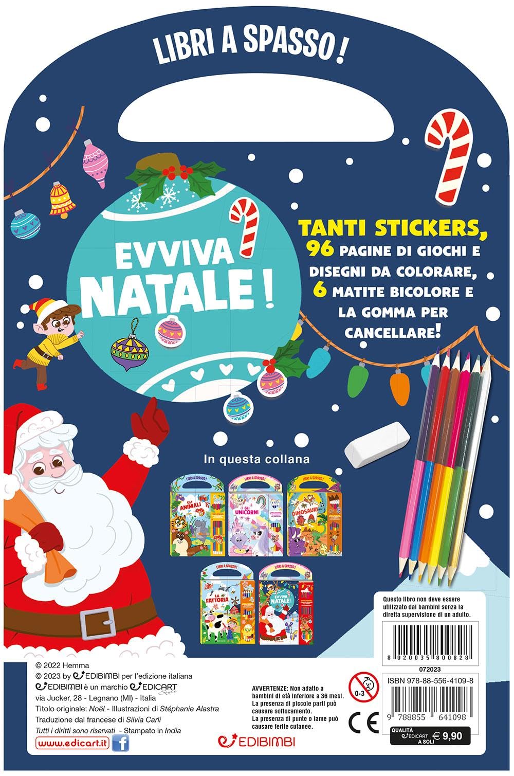 Evviva il Natale! Libri a spasso! Ediz. a colori. Con gomma. Con 6 matite bicolore