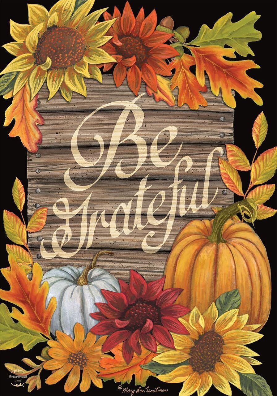 Briarwood Lane Be Grateful Fall House Flag