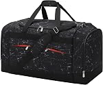 24 Grand sac de gym pour hommes de pouce - 65L Sac à bandoulière Hard Bottom avec compartiment de chaussures pour le sport/voyage - noir