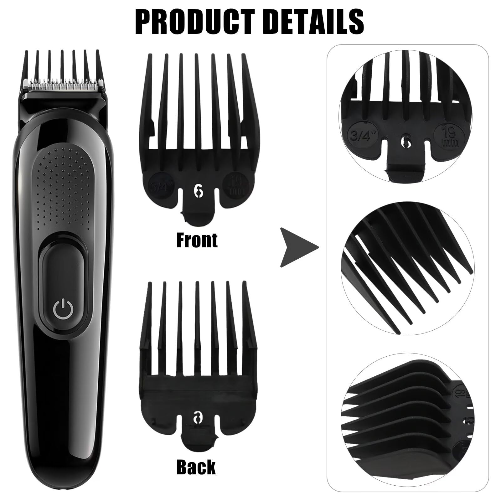 Suifaqi 8-Pack Professional Hair Clipper Guide Combs Set for W*ahl6102, 2150, 2151, 2171, 2170, 2160, 2110, 21062, 6130, 8591, 8148, 1919, 8504, 6200, 6211, 2240, 2241, 2111