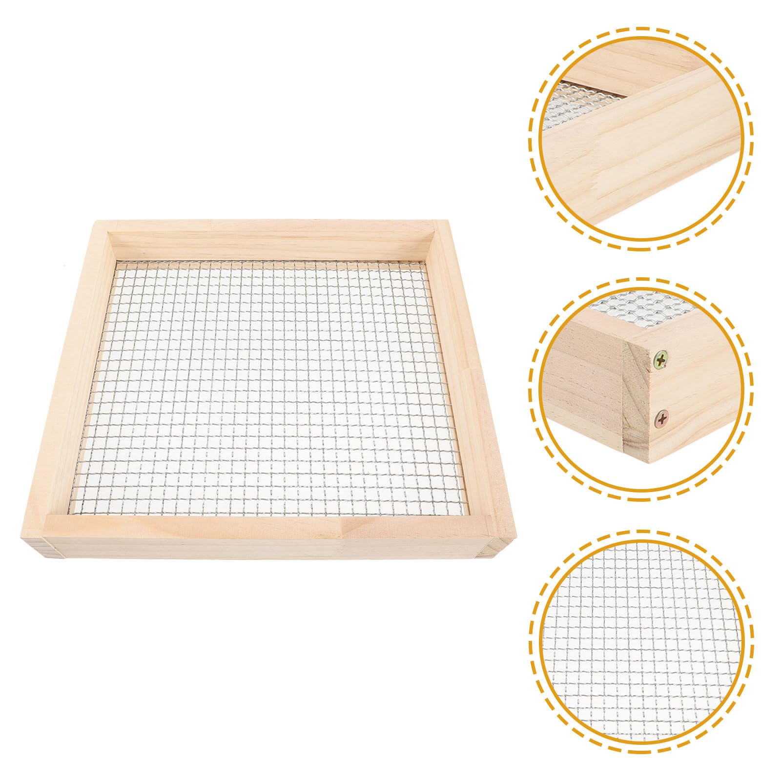Toddmomy Cedazo de Jardín de Madera y Malla Metálica Resistente para Compost y Escombros con Construcción Firme Adecuado para Jardinería Doméstica y Trasplante
