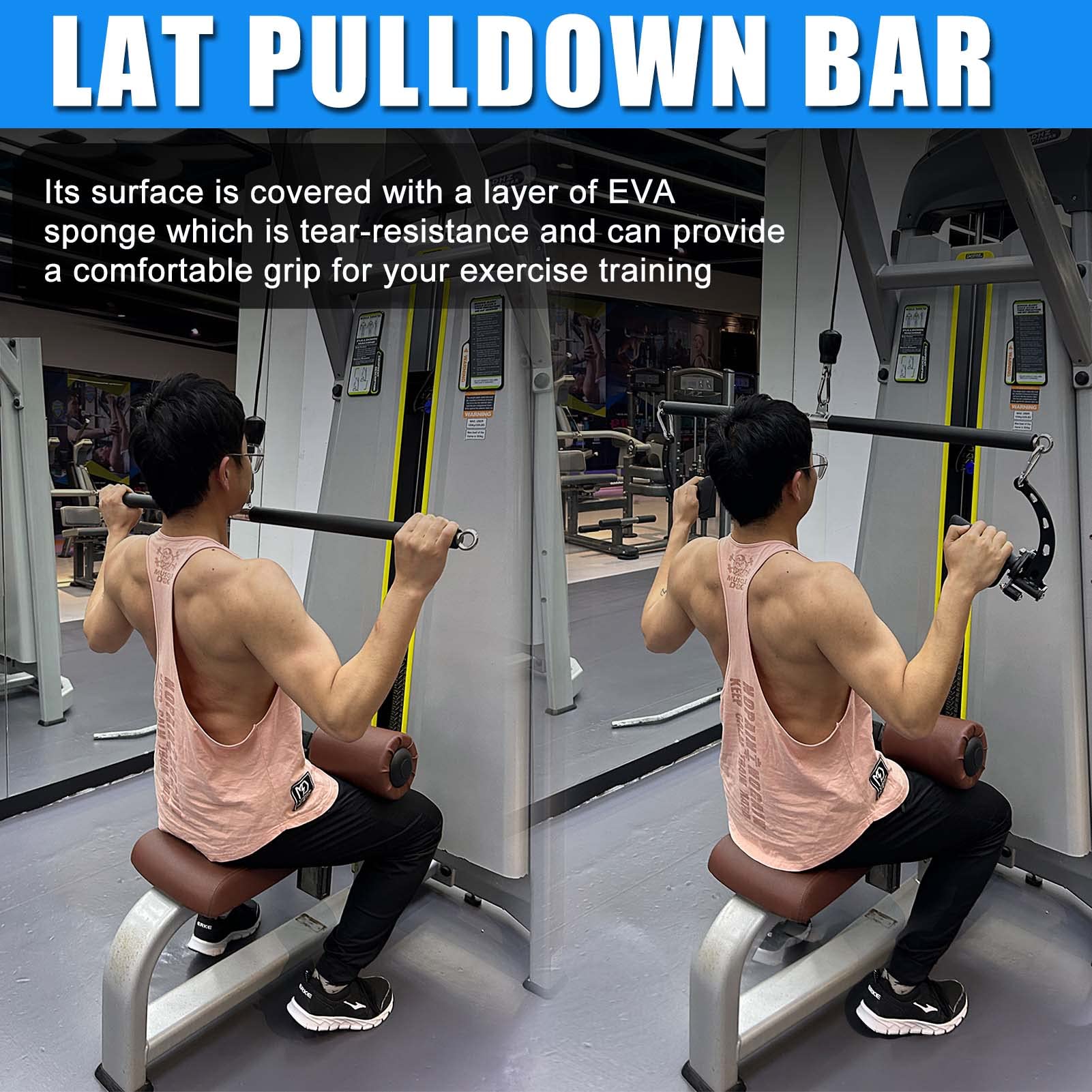LAT Pull Down Bar Cable Attachments per Palestra, attacchi LAT pulldown, Barra Dritta, Barra di Resistenza per Allenamento Sollevamento Pesi
