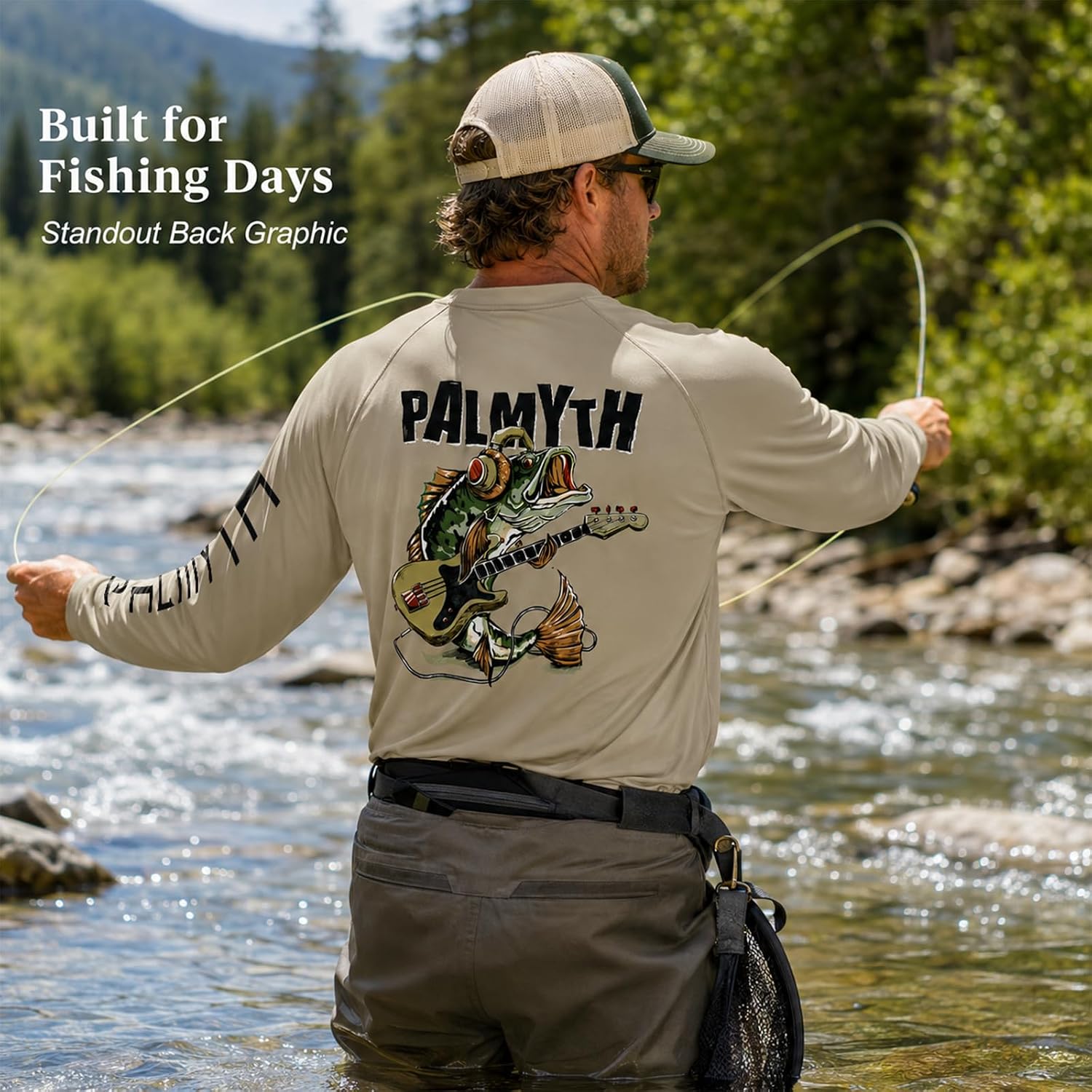 Palmyth Fishing Shirts for Men Long Sleeve UPF 50+ T Shirt Sun Protection Tee