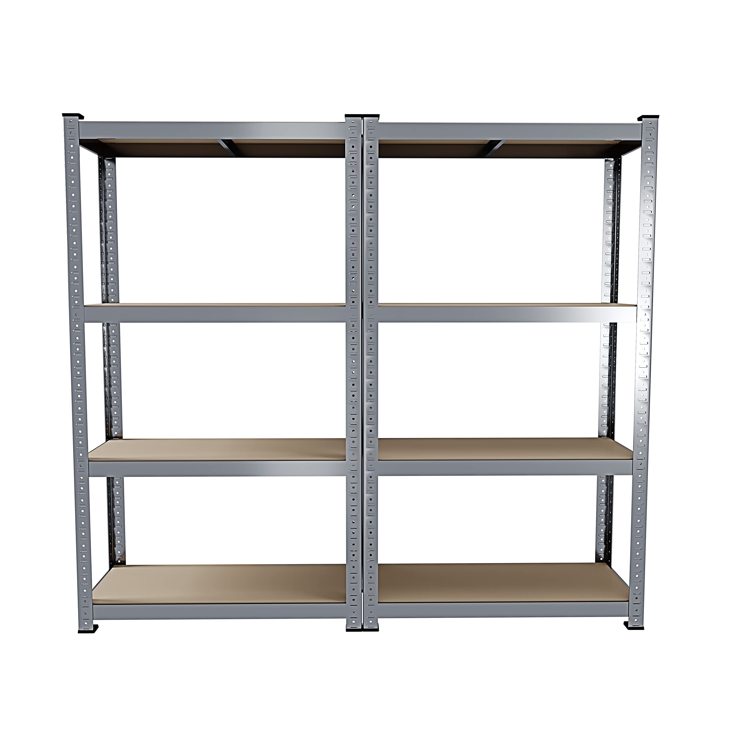 Arreditaly 2 Scaffali In Metallo E MDF Scaffale Ad Alta Portata Fino a 700 kg Con 4 Ripiani Regolabili Ideale Per Garage Officina Cantina Capannone Magazzino Design Modulare 160 x 80 x 40 cm (2)