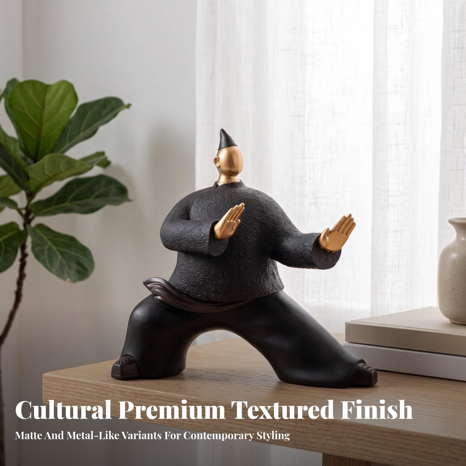 Statuetta Decorativa | Ispirato Al, Statuetta da Tavolo, Decorativo, Ornamento da Tavolo, per Mobile Tv, Soggiorno, Nero, C