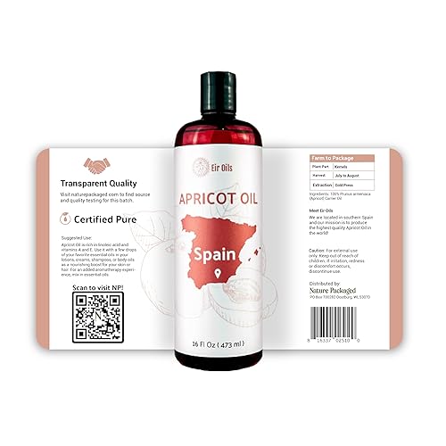 Miniatura 4 de Nature Packaged Aceite de almendra de albaricoque (16 onzas)  Directo de España y Turquía  Aceite portador 100% puro para cabello, cara y piel