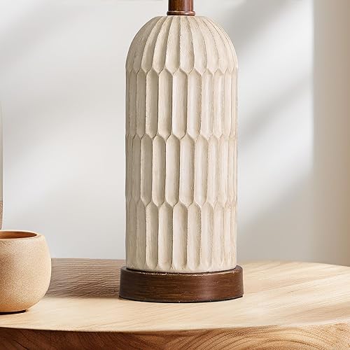 Miniatura 7 de OYEARS Lámpara de mesa de 22.5 pulgadas para sala de estar, lámparas retro de granja para mesitas de noche, lámparas bohemias para dormitorio, juego