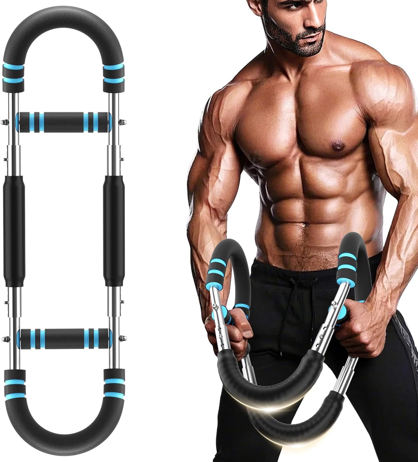 POLSMTX Twister Arm Trainer I Chest Workout Equipment 66-110lbs Pro, Removable, Adjustable & Portable Fitness Device for Men, Gift for Dad, Husband and Son