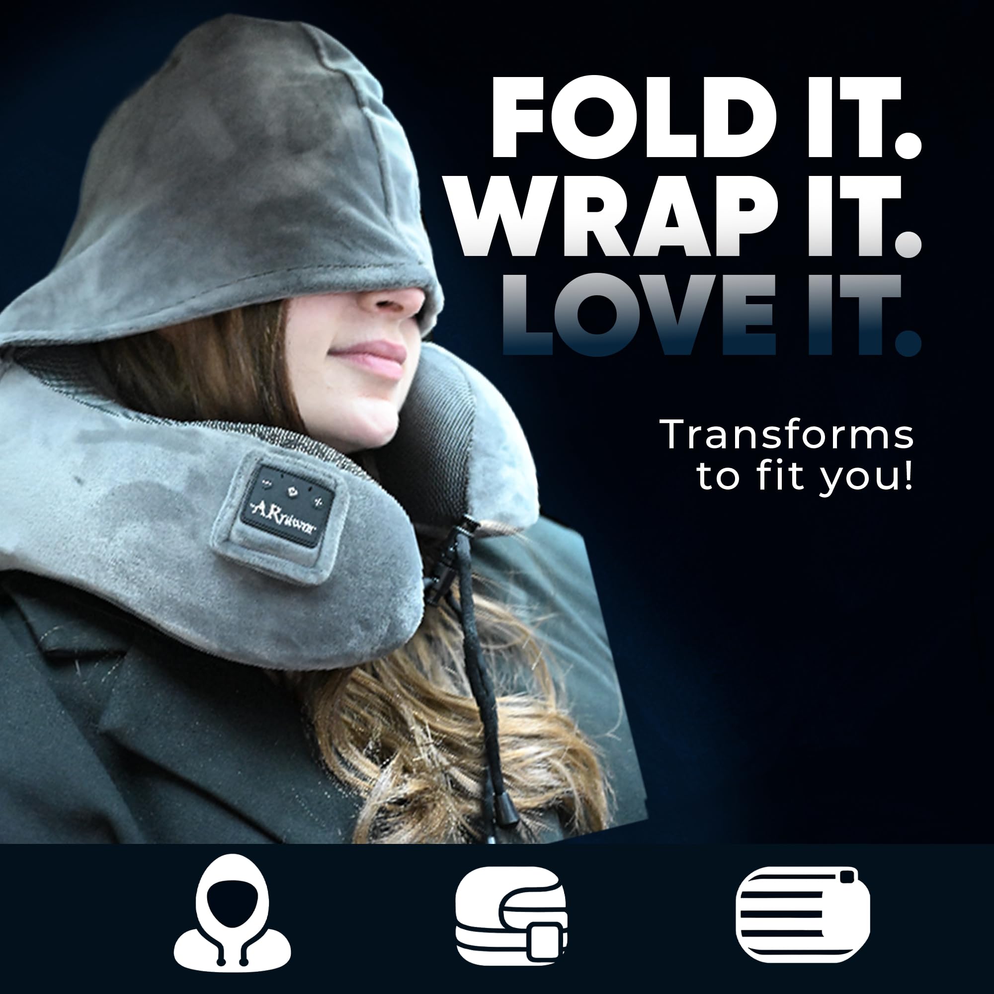 Almohada semicircular para el cuello con capucha y altavoz Bluetooth inalámbrico, apto para avión, coche, oficina y campamento al aire libre para dormir, descansar, los mejores artículos