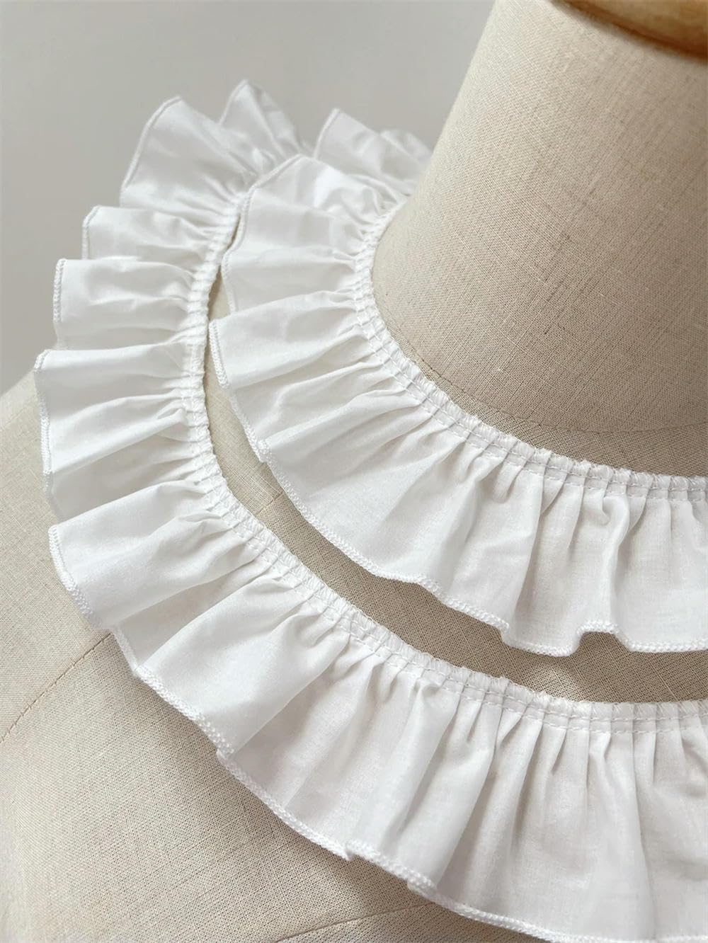 GORGECRAFT 16 Yards Wit Katoen Kant Trim Strik Borduurwerk Kant Lint 1-5/8 Breed Oogje Ruche Naaien Trim Stof Craft voor Jurken Kleding Tas Huisdieren Kleding Bruiloft Festival Event Decoraties
