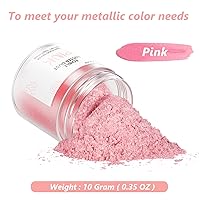 Vista 6 de Polvo de brillo comestible rosa de 0.35 onzas, polvo de grado alimenticio para tartas, polvo de postre insípido para hornear Cherrysea Food 1-dorado