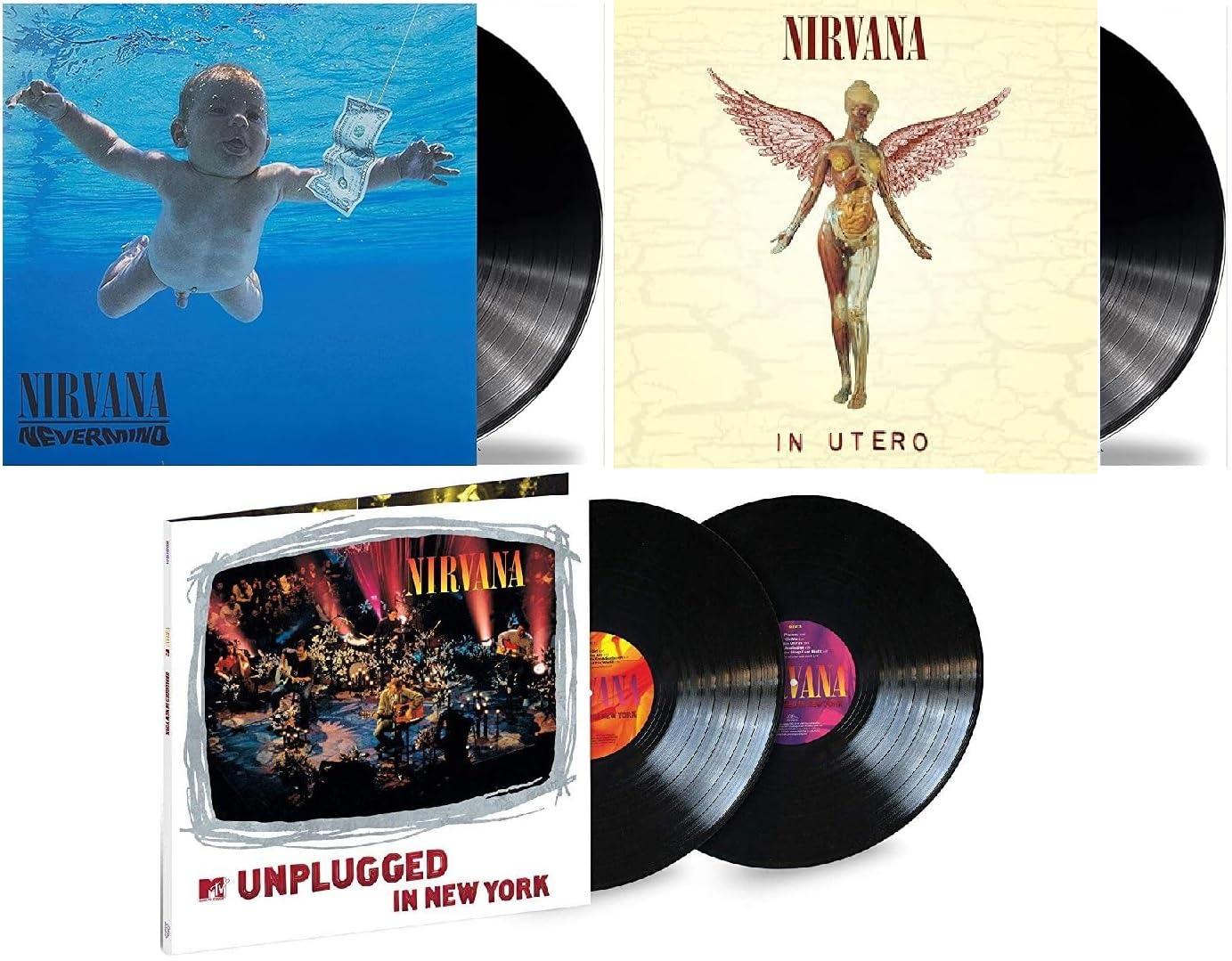 Nirvana Essential Album Collection 1991-1994: Nevermind + In Utero + MTV Unplugged In New York confezione da 3