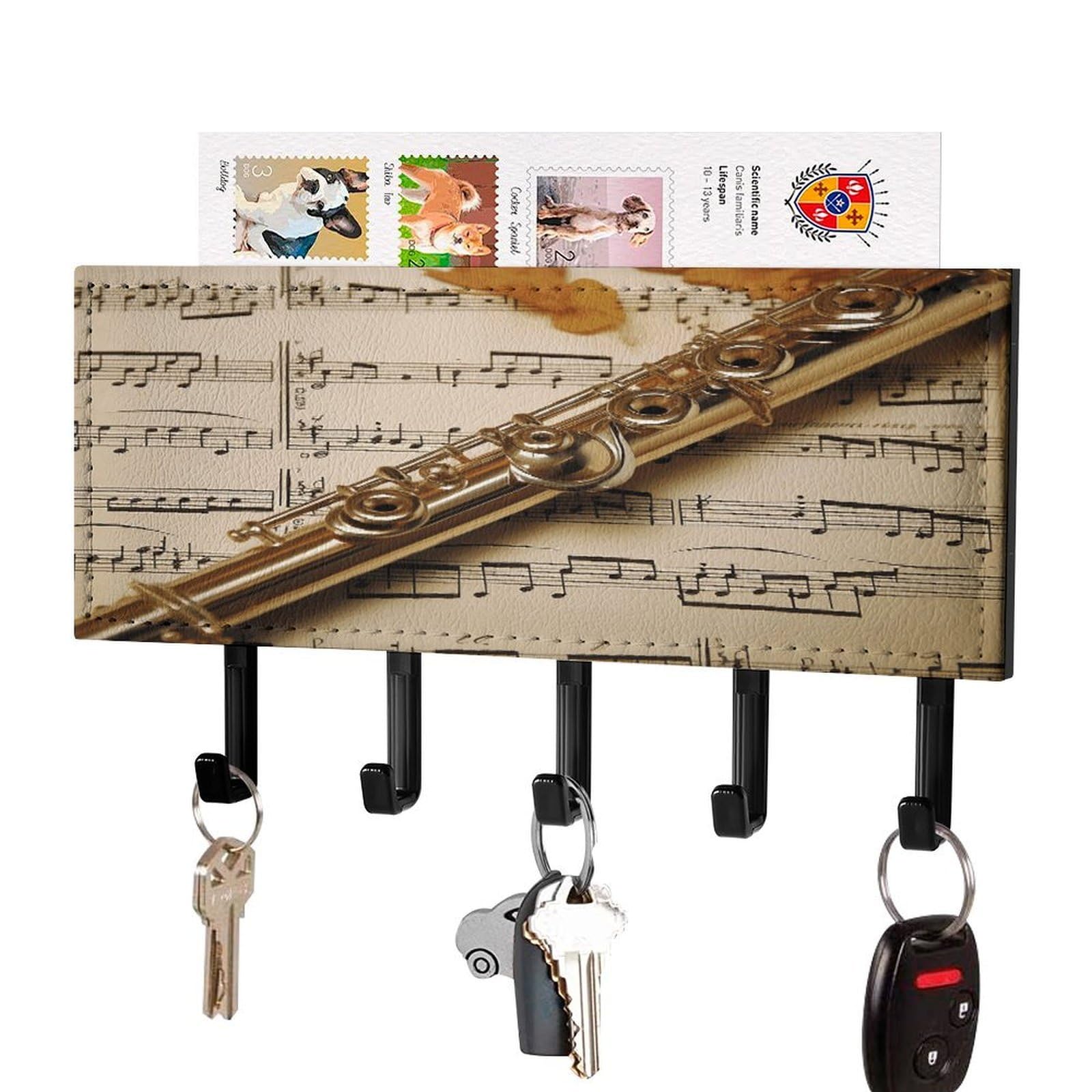 Estante de pared de granja musical para organizar las llaves en el recibidor