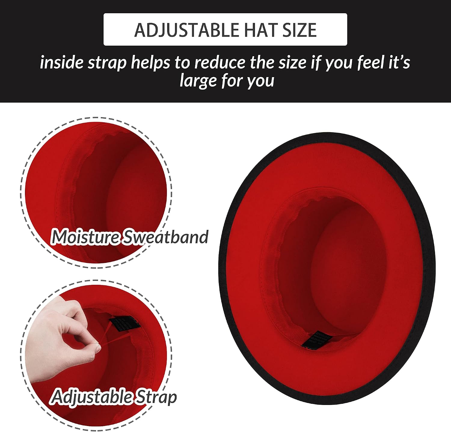 Classic Fedora Hat Two Tone Flat Top Hat with Band Wide Brim Pork Pie Hat Adjustable Patchwork Colors Panama Hat