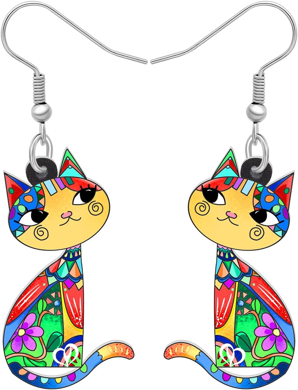 BONSNY Acrylic Drop Dangle Cat Earrings Pets Funny Design Lovely Gift For Women Novelty Jewelry