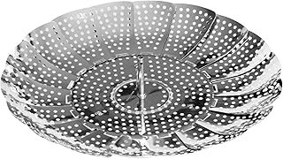Fackelmann Steamer Basket, Vegetable Steamer Basket, Stainless Steel Food Cooker, Foldable Steamer Basket Adaptable to Dif…