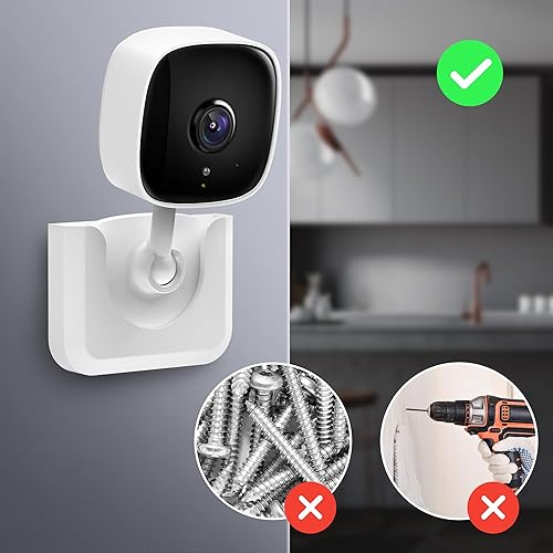 Miniatura 3 de Paquete de 2 soportes adhesivos de montaje en pared para cámara Tapo C100 C110, soporte de montaje de cámara resistente adhesivo duradero, sin