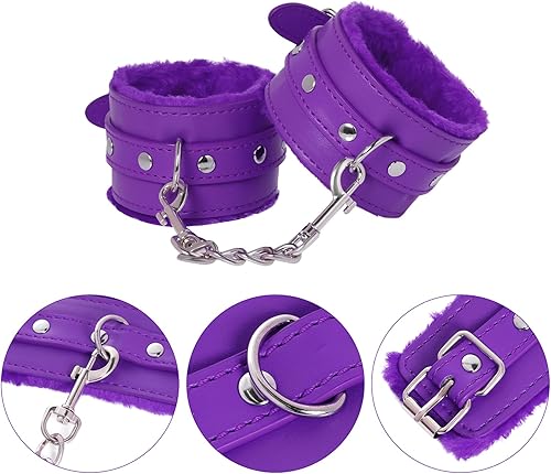 Miniatura 24 de Rbenxia Juego de 12 unidades de restricciones BDSM de bondage sexual, esposas fetichistas, puños, collar, cuerda de látigo, abrazaderas para Negro