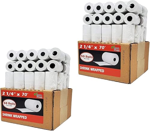 Miniatura 3 de 1000 rollos 2 14 pulgadas x 50 pies - Rollos de papel térmico para recibo de 225 pulgadas x 50 pies POScaja registradora se adapta a todos los