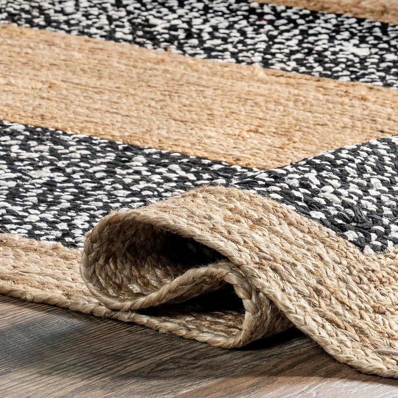 Tapis décoratif rustique pour chambre d'enfant, noir et blanc, 0,8 x 3 m