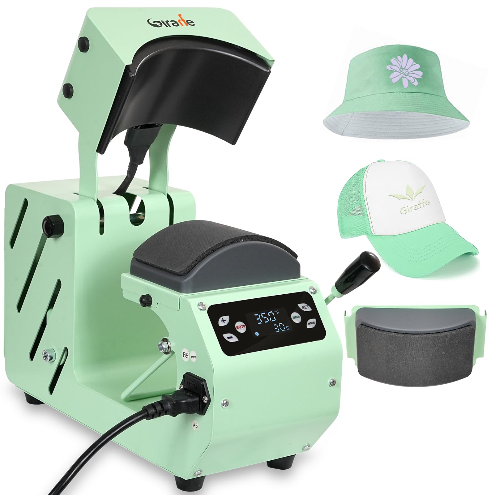 Giraffe Auto Hat Heat Press Machine, Automatic Hat Press Heat Machine for Caps  Hats T-Shirts