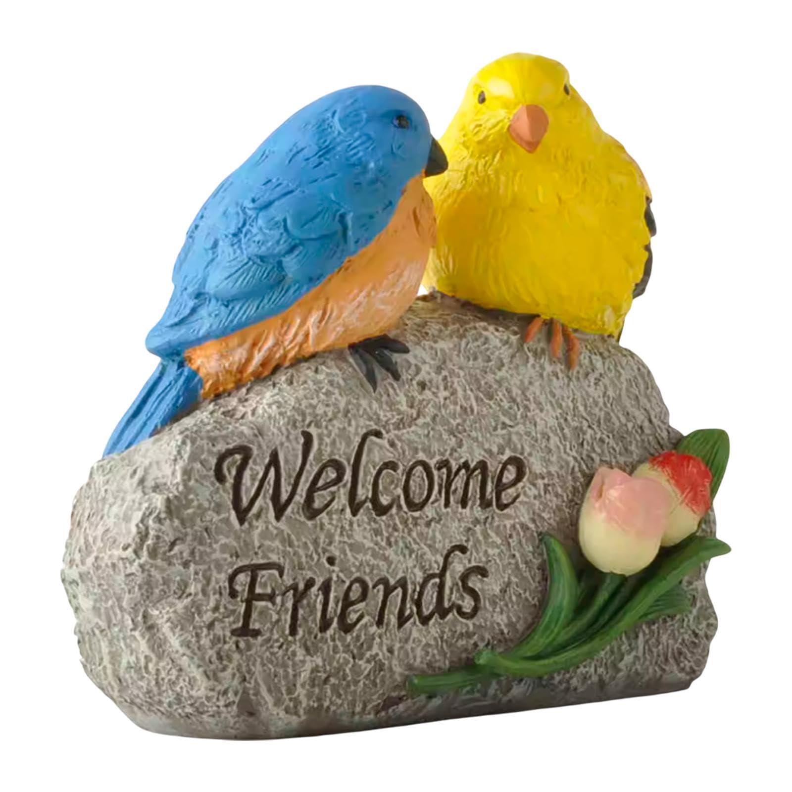 Amazon.co.jp: Qialexicon 石の鳥の置物彫刻家の装飾家の装飾樹脂庭園