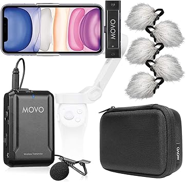 movo edge di wireless lavalier for iphone perfect compact lav mic for smartphone gimbal stabilizer great for vlogging filming teachers and more
