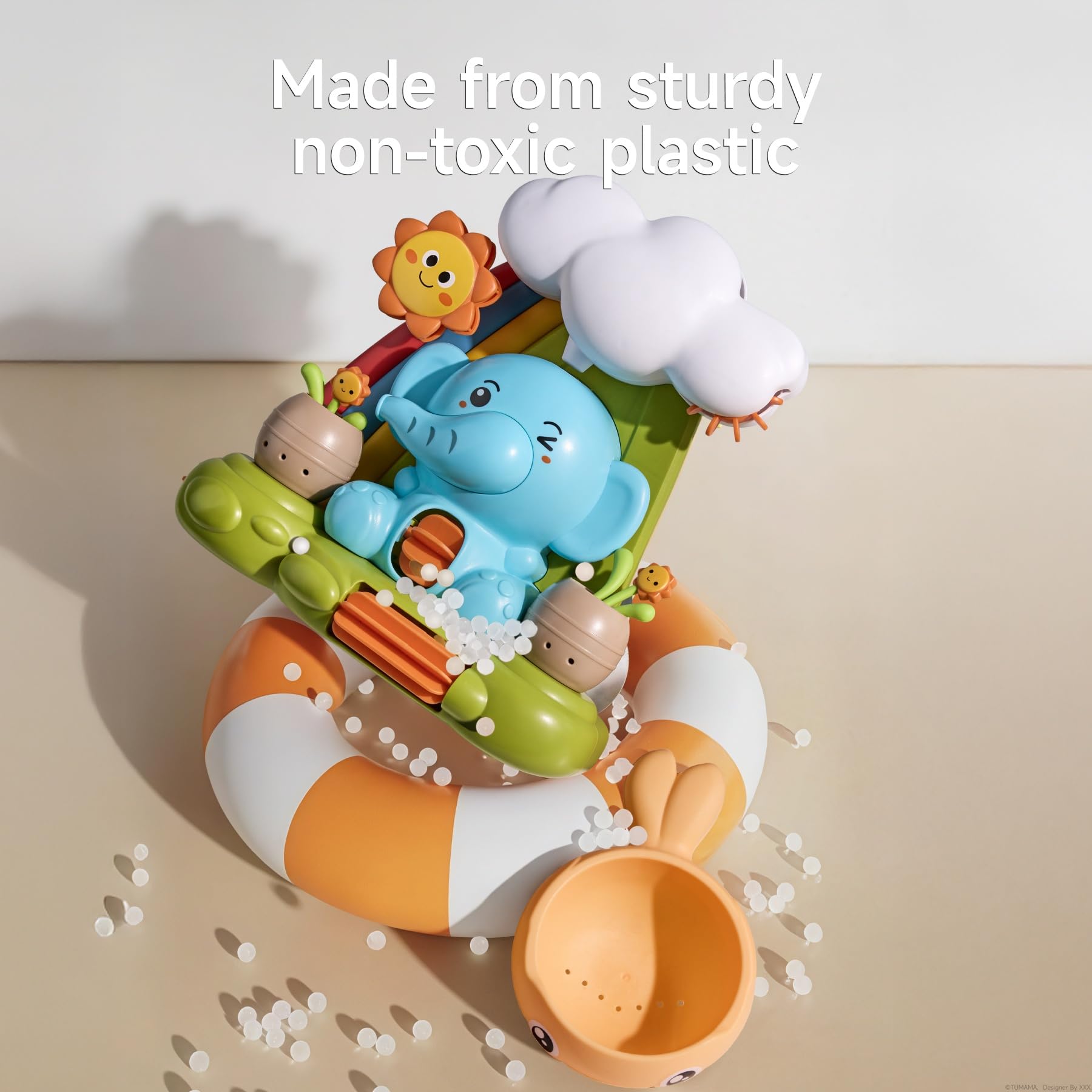 TUMAMA Jouets de Bain pour bébé à partir de 1 an, Jouets de Bain pour bébé à partir de 1 2 3 Ans,Eléphant, Tortue, Canard, Jouets de Bain pour Enfant, Jouet Aquatiques, Cadeaux d'annive