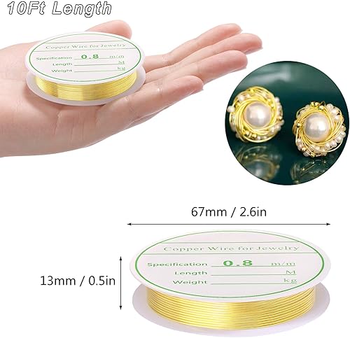 Miniatura 10 de MIKIMIQI Paquete de 2 alambres de joyería para manualidades, calibre 20, resistente al deslustre, alambre de cobre para abalorios de joyería,