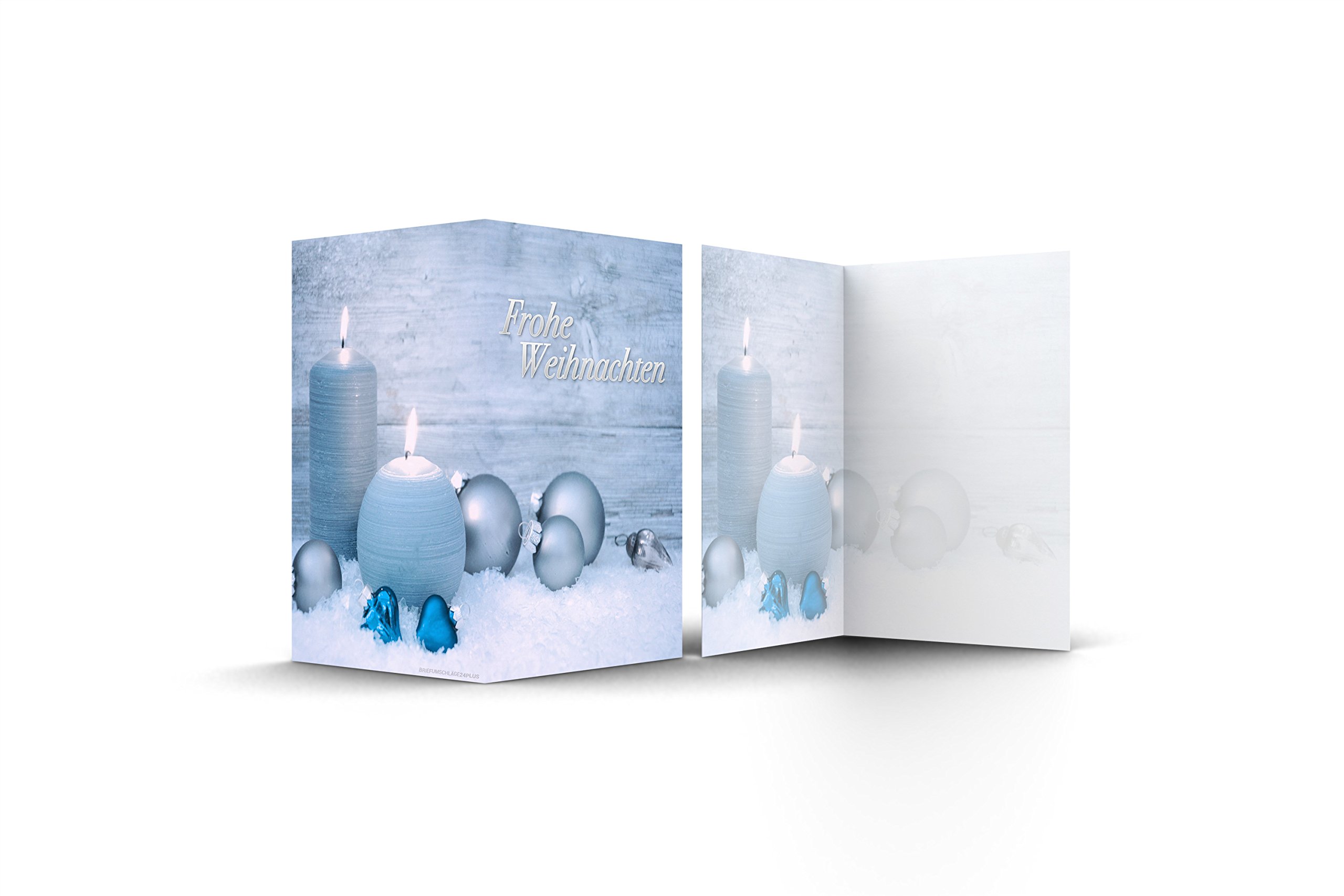 75 Wunderschöne Weihnachtskarten Frohe Weihnachten mit Weihnachtskugeln und Kerzen "", A6,