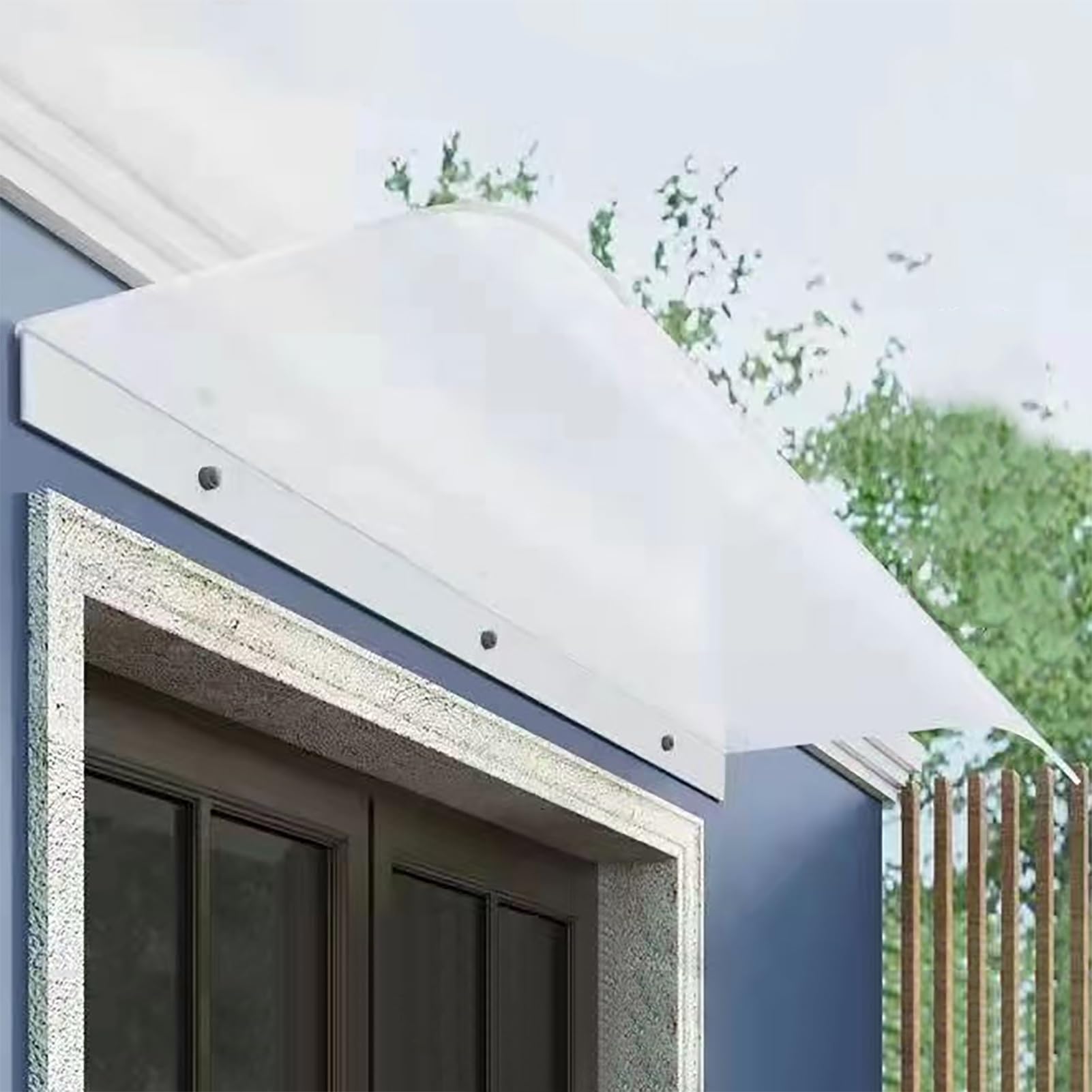 Marquesina Puerta Exterior Invisible, Arqueada Entrada Toldo, Tejadillo Proteccion Lluvia, Transparente Ventanas Toldo, Refugio Patio Jardin Porche, Cubierta de Policarbonato (Color : Fros