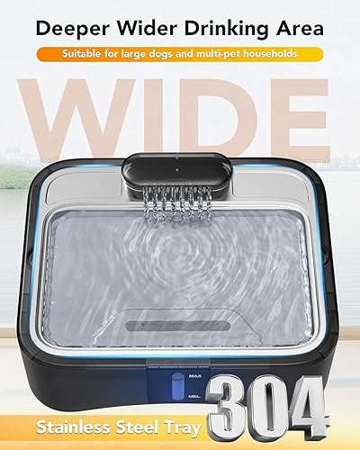 Miniatura 6 de UPSKY Fuente de agua elevada para perros de 2.25 galones, fuente ajustable para mascotas de 4 alturas para todos los tamaños de perro, bandeja de