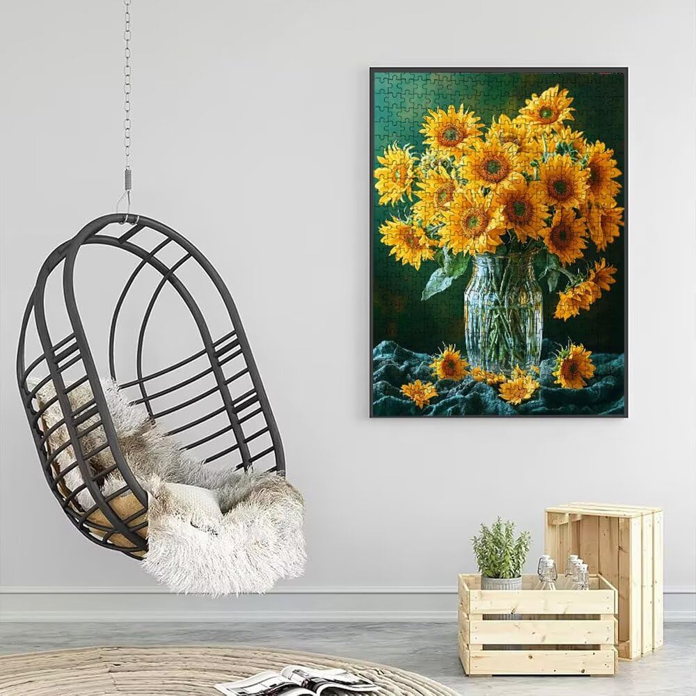 Puzzle 3000 Pezzi, Vaso Di Girasole 3D Puzzle per Adulti Impegnativo, Educa Puzzles Artistico, Divertente E Stimolante Puzzles Decorativo per La Famiglia, Regalo e Decorazione Pareti DX0YL6-924