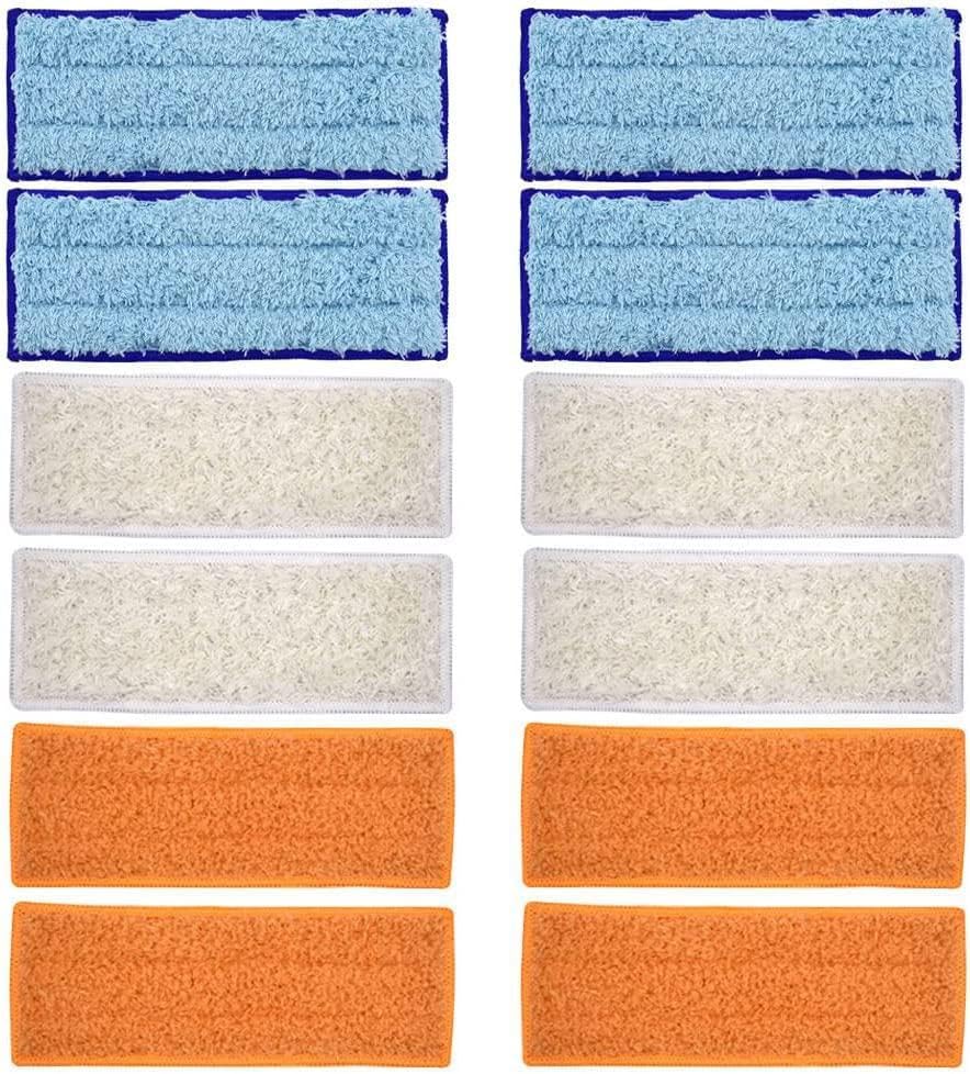 12 almohadillas de repuesto lavables y reutilizables compatibles con iRobot Braava Jet 200 Series 240, 241, 244, 245, 250 Robot Mops