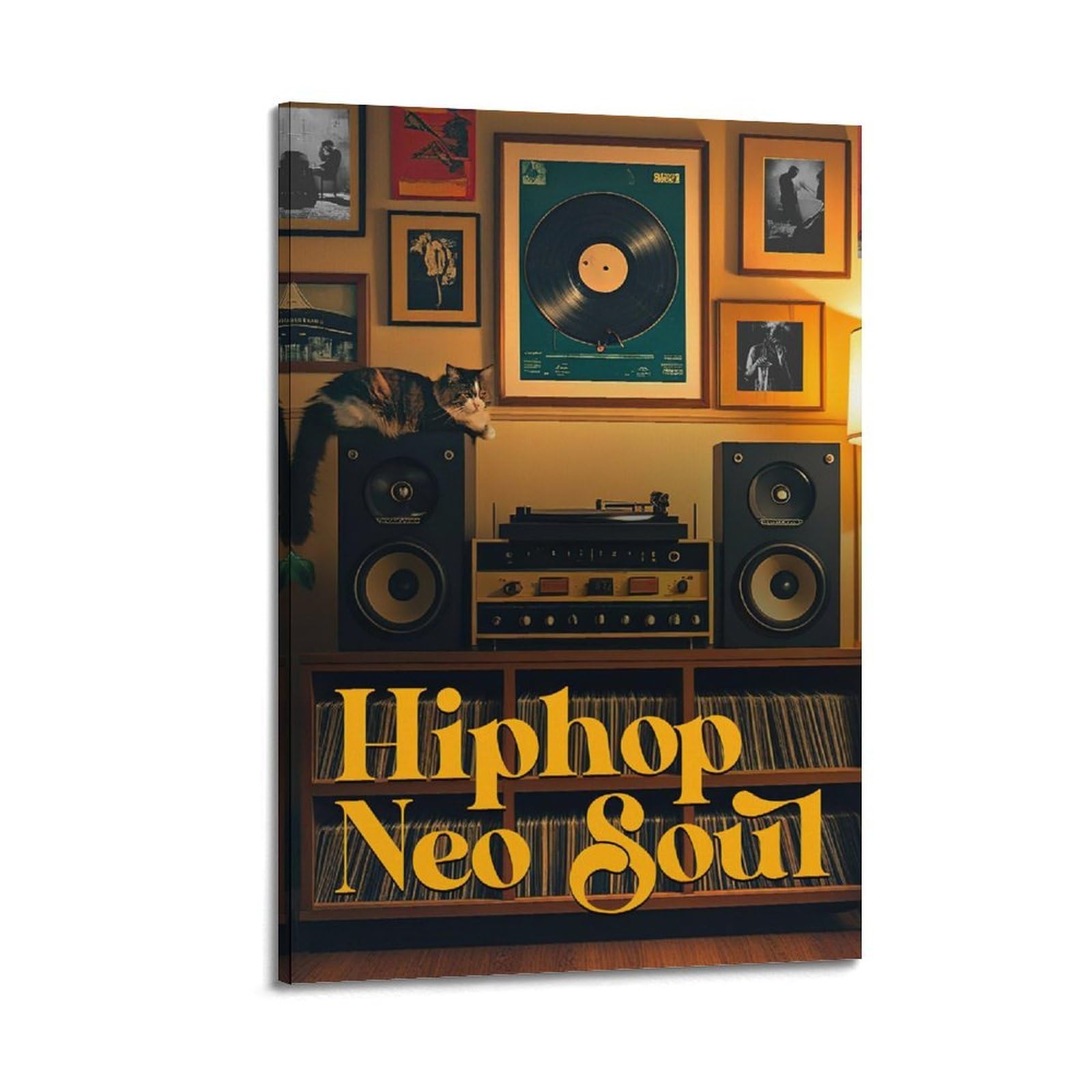 CZHXYZ Poster su tela da parete per camera da letto e soggiorno, motivo: musica hip hop Neo Soul, 40 x 60 cm, stile cornice